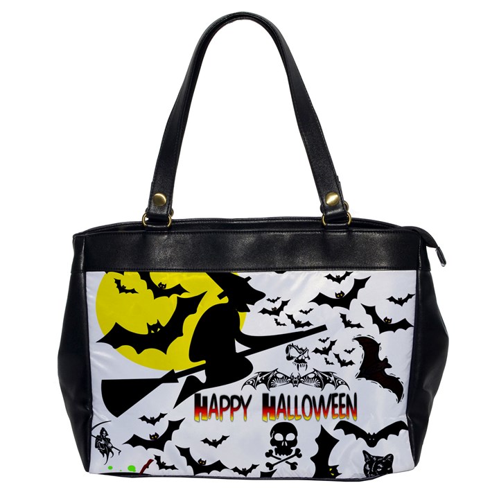 Happy Halloween Collage Oversize Office Handbag (One Side)