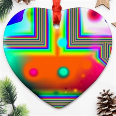 Crossroads Of Awakening, Abstract Rainbow Doorway  Heart Ornament