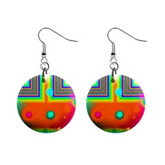 Crossroads Of Awakening, Abstract Rainbow Doorway  Mini Button Earrings by DianeClancy