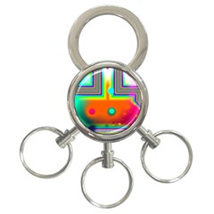 Crossroads Of Awakening, Abstract Rainbow Doorway  3-ring Key Chain by DianeClancy