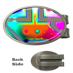 Crossroads Of Awakening, Abstract Rainbow Doorway  Money Clip (Oval) Front