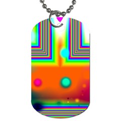 Crossroads Of Awakening, Abstract Rainbow Doorway  Dog Tag (two-sided) 