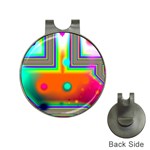 Crossroads Of Awakening, Abstract Rainbow Doorway  Hat Clip with Golf Ball Marker Front