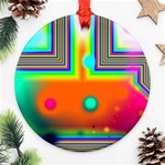 Crossroads Of Awakening, Abstract Rainbow Doorway  Round Ornament (Two Sides) Back