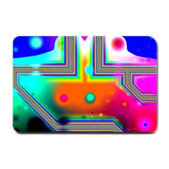 Crossroads Of Awakening, Abstract Rainbow Doorway  Small Door Mat by DianeClancy