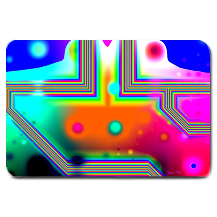 Crossroads Of Awakening, Abstract Rainbow Doorway  Large Door Mat