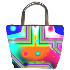 Crossroads Of Awakening, Abstract Rainbow Doorway  Bucket Handbag by DianeClancy