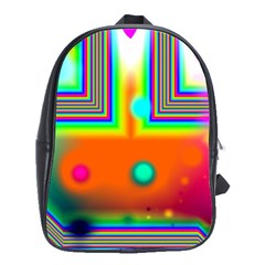 Crossroads Of Awakening, Abstract Rainbow Doorway  School Bag (large) by DianeClancy