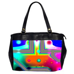 Crossroads Of Awakening, Abstract Rainbow Doorway  Oversize Office Handbag (two Sides) by DianeClancy