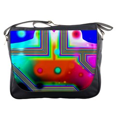 Crossroads Of Awakening, Abstract Rainbow Doorway  Messenger Bag by DianeClancy