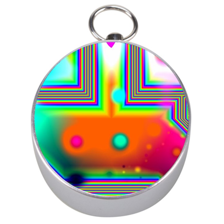 Crossroads Of Awakening, Abstract Rainbow Doorway  Silver Compass