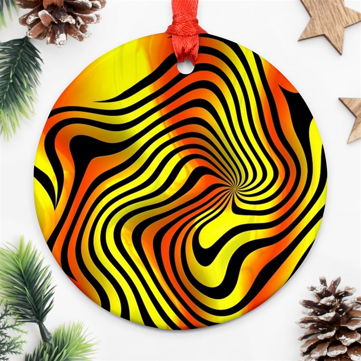 Colored Zebra Round Ornament