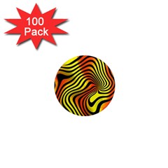 Colored Zebra 1  Mini Button Magnet (100 Pack)