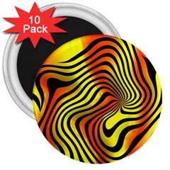 Colored Zebra 3  Button Magnet (10 Pack)