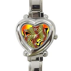 Colored Zebra Heart Italian Charm Watch 