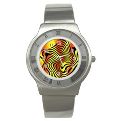 Colored Zebra Stainless Steel Watch (slim) by Colorfulart23