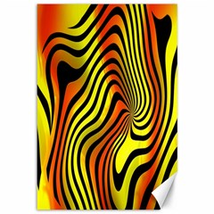 Colored Zebra Canvas 12  X 18  (unframed)