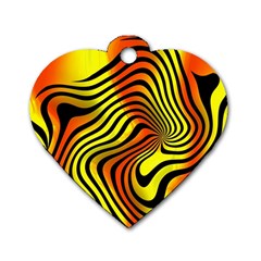 Colored Zebra Dog Tag Heart (one Sided) 