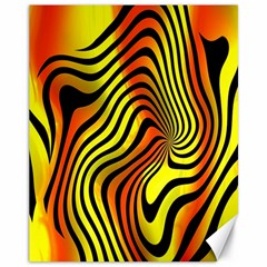 Colored Zebra Canvas 11  X 14  (unframed)