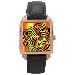 Colored Zebra Rose Gold Leather Watch 