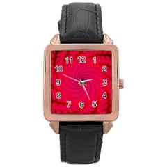 Fracrtal Rose Gold Leather Watch 