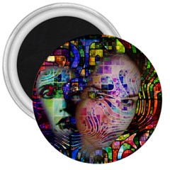 Artistic Confusion Of Brain Fog 3  Button Magnet