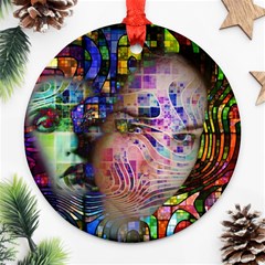 Artistic Confusion Of Brain Fog Round Ornament by FunWithFibro