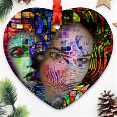 Artistic Confusion Of Brain Fog Heart Ornament