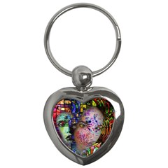 Artistic Confusion Of Brain Fog Key Chain (heart) by FunWithFibro