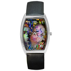 Artistic Confusion Of Brain Fog Tonneau Leather Watch by FunWithFibro