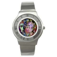 Artistic Confusion Of Brain Fog Stainless Steel Watch (slim) by FunWithFibro