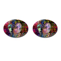 Artistic Confusion Of Brain Fog Cufflinks (oval) by FunWithFibro