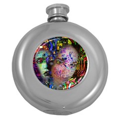 Artistic Confusion Of Brain Fog Hip Flask (round)