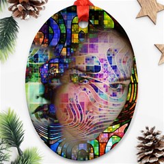 Artistic Confusion Of Brain Fog Oval Ornament (Two Sides)