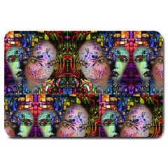 Artistic Confusion Of Brain Fog Large Door Mat by FunWithFibro