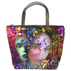 Artistic Confusion Of Brain Fog Bucket Handbag by FunWithFibro