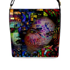 Artistic Confusion Of Brain Fog Flap Closure Messenger Bag (large) by FunWithFibro