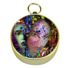 Artistic Confusion Of Brain Fog Gold Compass by FunWithFibro