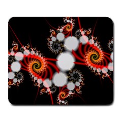 Mysterious Dance In Orange, Gold, White In Joy Large Mouse Pad (rectangle) by DianeClancy