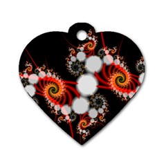 Mysterious Dance In Orange, Gold, White In Joy Dog Tag Heart (two Sided) by DianeClancy