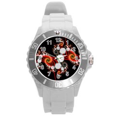 Mysterious Dance In Orange, Gold, White In Joy Plastic Sport Watch (large) by DianeClancy