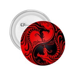 Yin Yang Dragons Red And Black 2 25  Button by JeffBartels