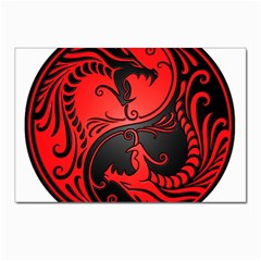 Yin Yang Dragons Red And Black Postcards 5  X 7  (10 Pack) by JeffBartels