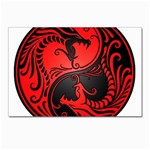 Yin Yang Dragons Red and Black Postcards 5  x 7  (10 Pack) Front