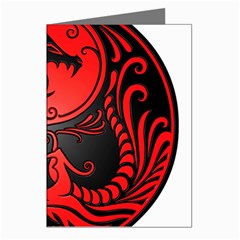 Yin Yang Dragons Red And Black Greeting Card (8 Pack) by JeffBartels