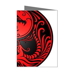 Yin Yang Dragons Red And Black Mini Greeting Card (8 Pack) by JeffBartels