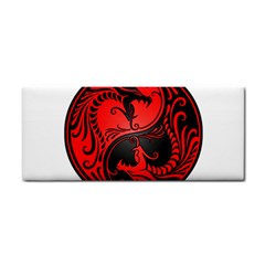 Yin Yang Dragons Red And Black Hand Towel