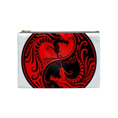 Yin Yang Dragons Red And Black Cosmetic Bag (medium)