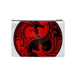 Yin Yang Dragons Red and Black Cosmetic Bag (Medium) Back