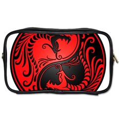 Yin Yang Dragons Red And Black Travel Toiletry Bag (one Side) by JeffBartels